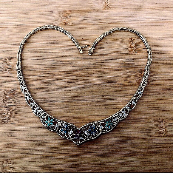 $118 Designer Vermeil Sterling Estate Necklace Designer Mark 925 CHINA - Picture 5 of 9